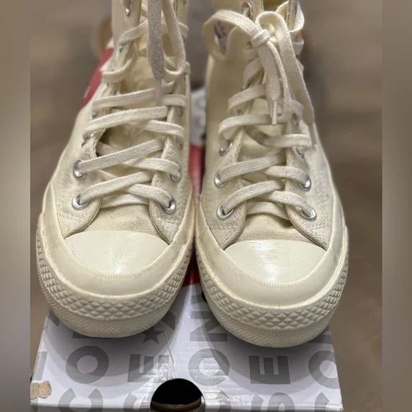 Comme des Garçons PLAY x Converse Chuck 70 High Top Sneakers - Picture 8 of 9